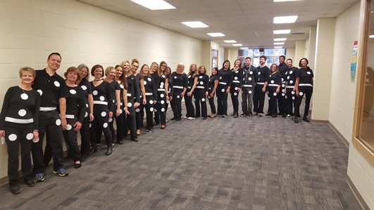 Brookwood Teachers show off their domino outfits!