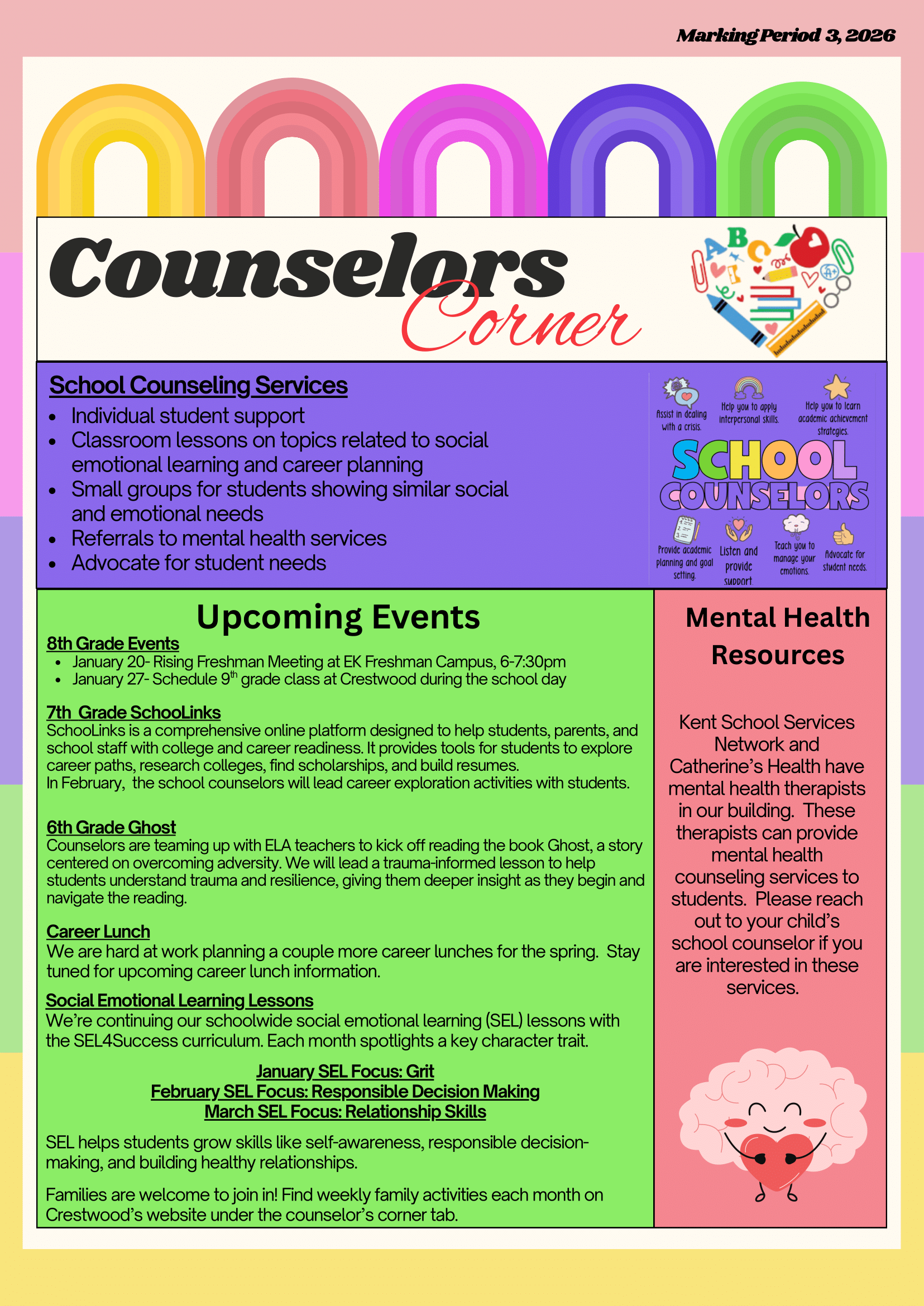 Counselor's Newsletter